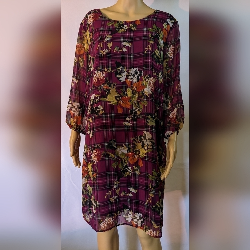 Pre-owned Cato floral long sleeve dress size extra large, TG